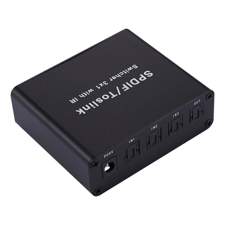 Lisslune | NK-3X1 Full HD SPDIF / Toslink Digital Optical Audio 3 x 1 Switch Extension with IR Remote Control