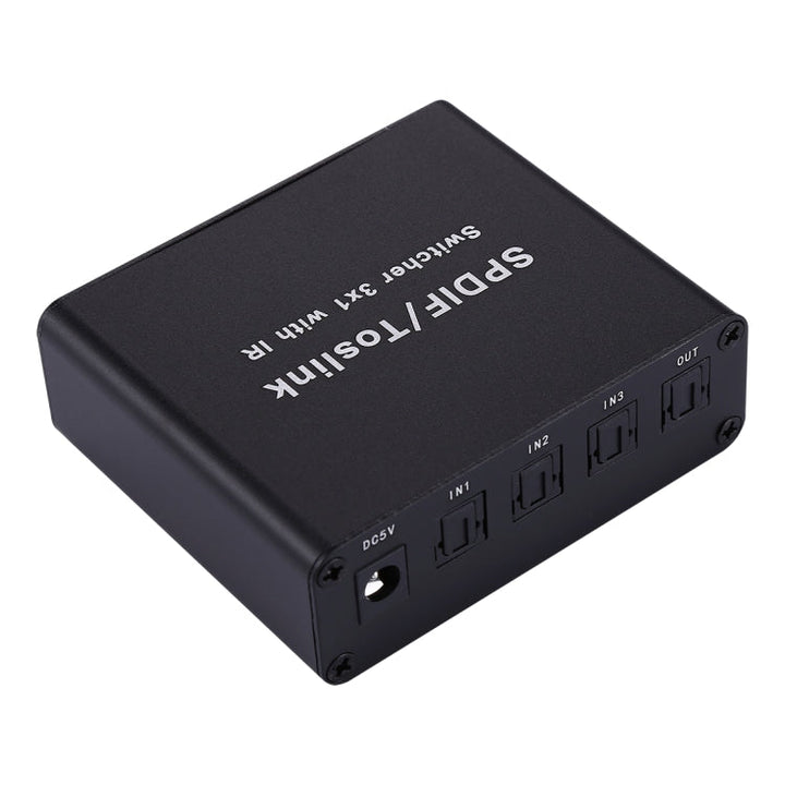 Lisslune | NK-3X1 Full HD SPDIF / Toslink Digital Optical Audio 3 x 1 Switch Extension with IR Remote Control