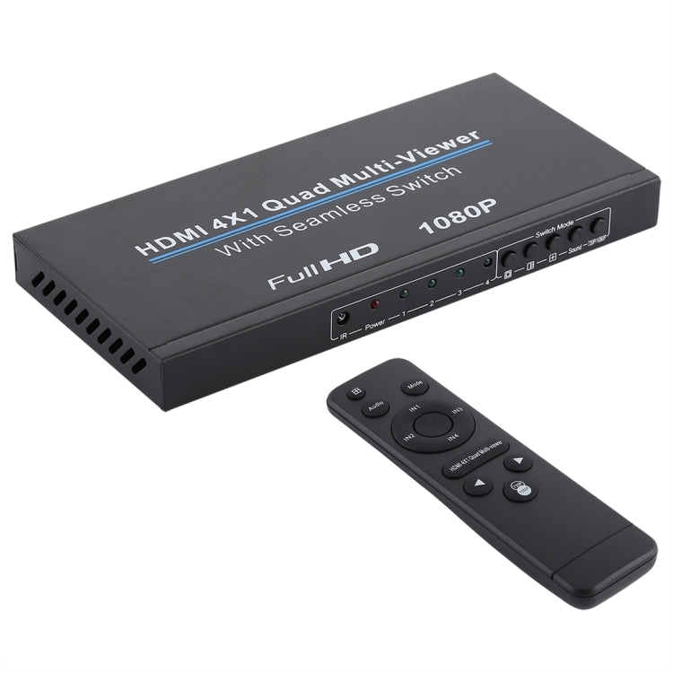 Lisslune | NEWKENG NK-C941 Full HD 1080P HDMI 4x1 Quad Multi-Viewer with seamless switch & remote control, UK plug