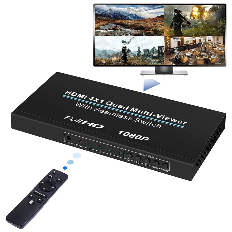 Lisslune | NEWKENG NK-C941 Full HD 1080P HDMI 4x1 Quad Multi-Viewer with seamless switch & remote control, AU plug