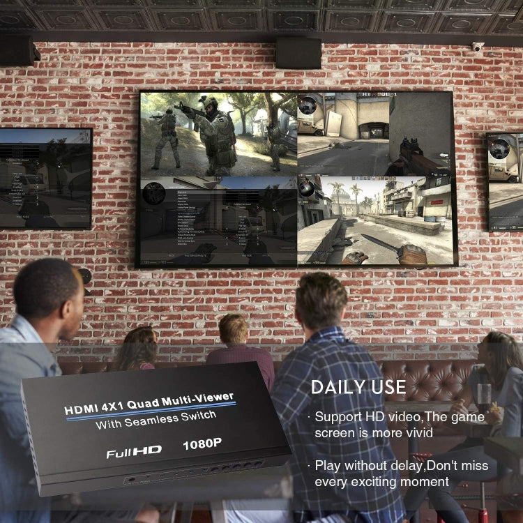 Lisslune | NEWKENG NK-C941 Full HD 1080P HDMI 4x1 Quad Multi-Viewer with seamless switch & remote control, AU plug