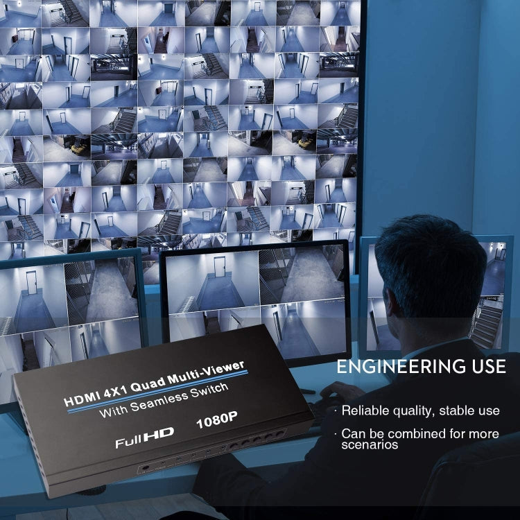 Lisslune | NEWKENG NK-C941 Full HD 1080P HDMI 4x1 Quad Multi-Viewer with seamless switch & remote control, AU plug