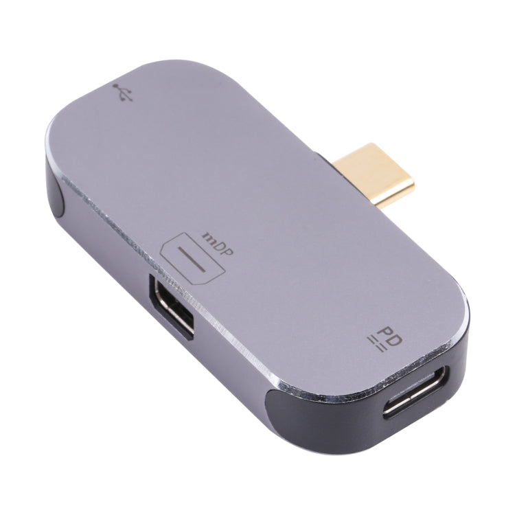 Lisslune | 3 in 1 USB-C / Type-C Plug to Dual USB-C / Type-C + Mini DP Socket Adapter