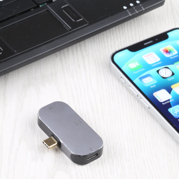 Lisslune | 3 in 1 USB-C / Type-C Plug to Dual USB-C / Type-C + Mini DP Socket Adapter