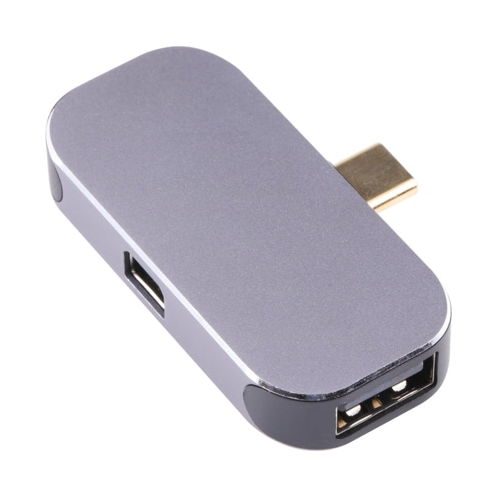 Lisslune | 3 in 1 USB-C / Type-C Plug to USB-C / Type-C Charging + USB + Mini DP Socket Adapter