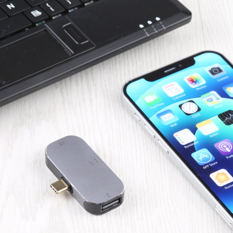 Lisslune | 3 in 1 USB-C / Type-C Plug to USB-C / Type-C Charging + USB + Mini DP Socket Adapter