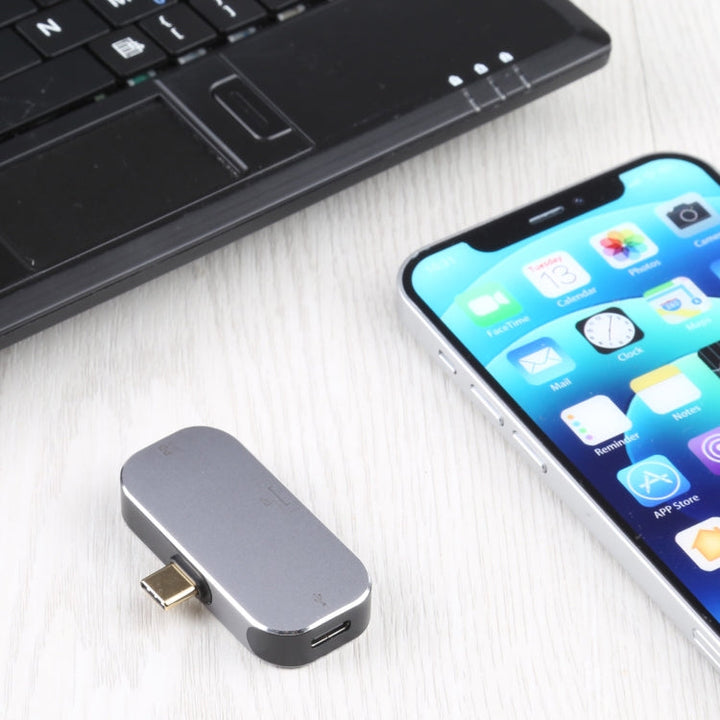 Lisslune | 3 in 1 USB-C / Type-C Plug to Dual USB-C / Type-C + DP Socket Adapter