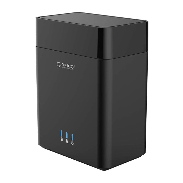 Lisslune | ORICO DS200U3 3.5 inch 2 Bay Magnetic USB 3.0 Hard Drive Enclosure with Blue LED Display (Black)