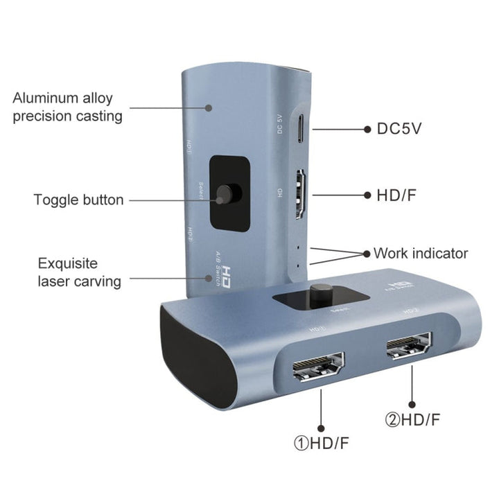Lisslune | Z56 HD Female x 2 to USB-C / Type-C + HD Female Two-Way HD Switcher
