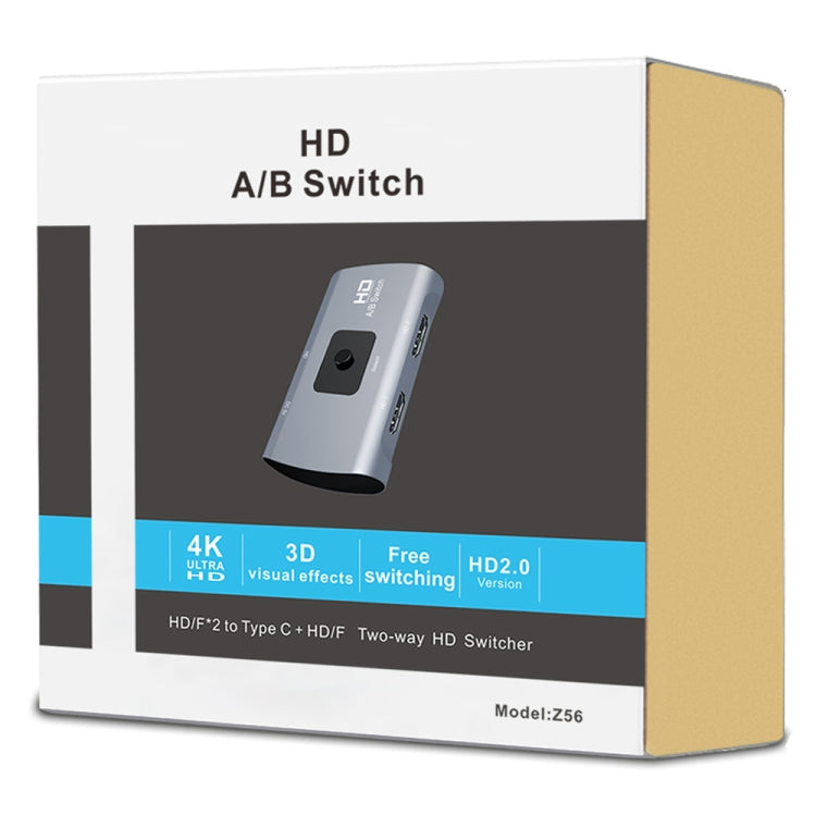 Lisslune | Z56 HD Female x 2 to USB-C / Type-C + HD Female Two-Way HD Switcher