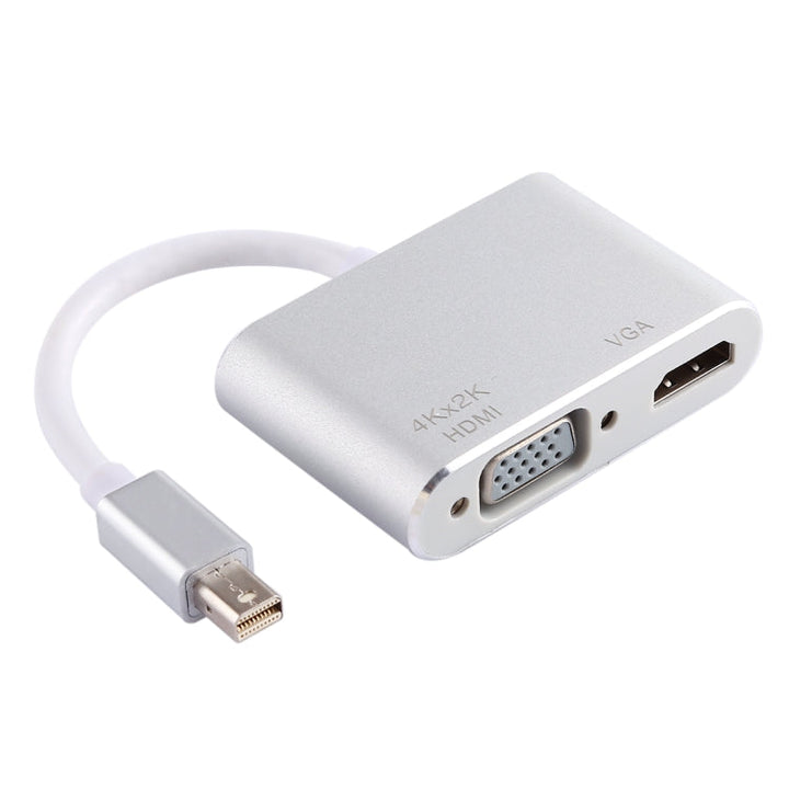 Lisslune | 2 in 1 4Kx2K Mini DisplayPort to VGA & HDMI Adapter (Silver)
