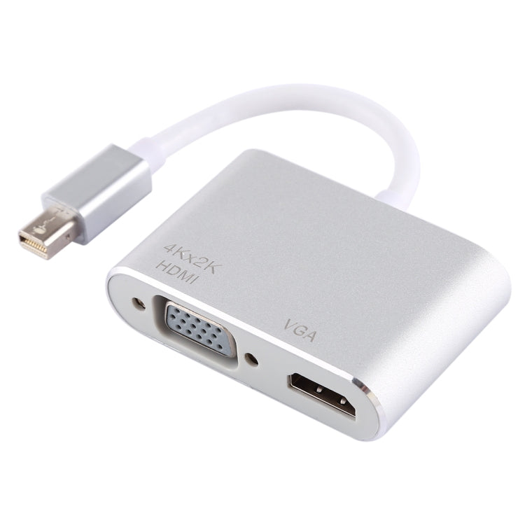 Lisslune | 2 in 1 4Kx2K Mini DisplayPort to VGA & HDMI Adapter (Silver)