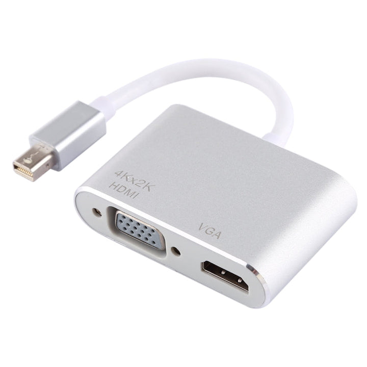 Lisslune | 2 in 1 4Kx2K Mini DisplayPort to VGA & HDMI Adapter (Silver)