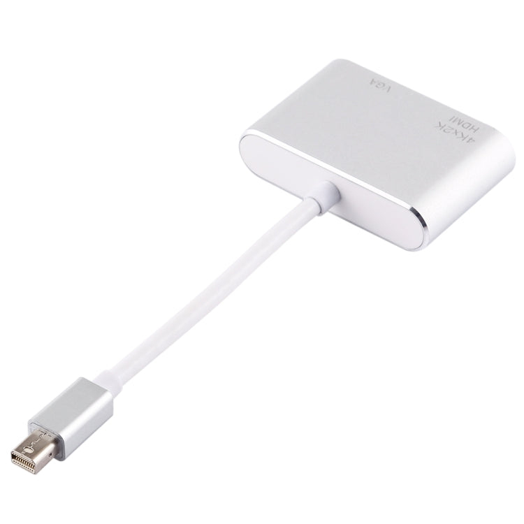Lisslune | 2 in 1 4Kx2K Mini DisplayPort to VGA & HDMI Adapter (Silver)
