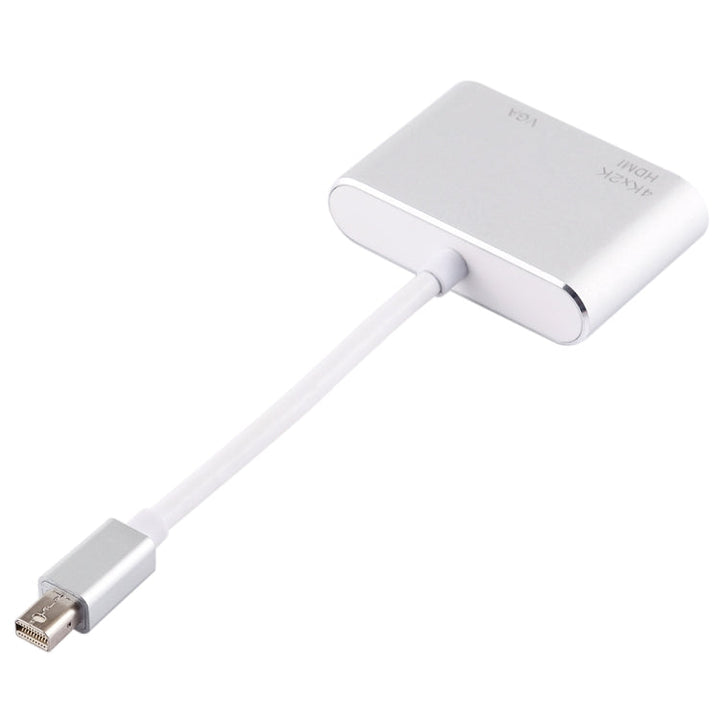 Lisslune | 2 in 1 4Kx2K Mini DisplayPort to VGA & HDMI Adapter (Silver)