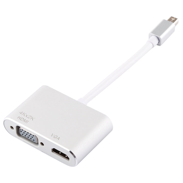 Lisslune | 2 in 1 4Kx2K Mini DisplayPort to VGA & HDMI Adapter (Silver)