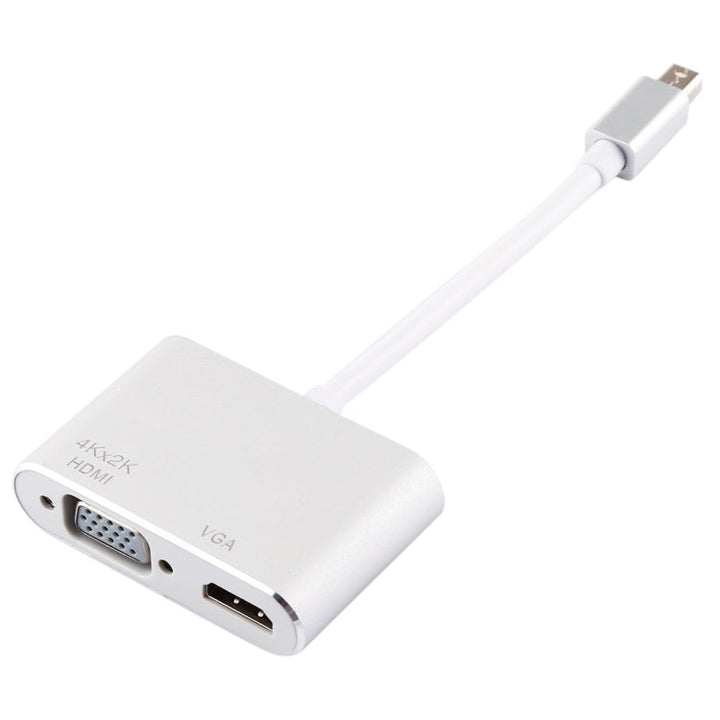 Lisslune | 2 in 1 4Kx2K Mini DisplayPort to VGA & HDMI Adapter (Silver)