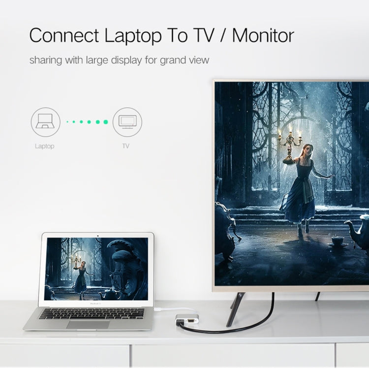 Lisslune | 2 in 1 4Kx2K Mini DisplayPort to VGA & HDMI Adapter (Silver)