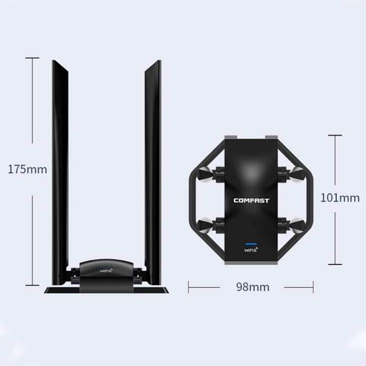 Lisslune | COMFAST CF-975AX 5400Mbps USB3.0 WiFi6 Dual Frequency Free Driver Network Adapter
