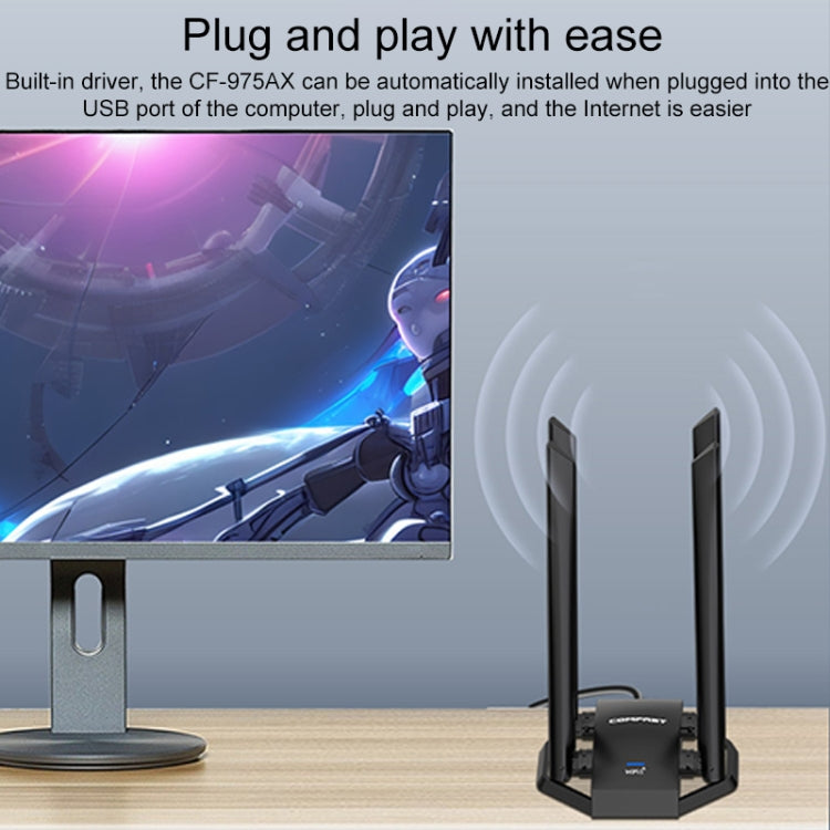 Lisslune | COMFAST CF-975AX 5400Mbps USB3.0 WiFi6 Dual Frequency Free Driver Network Adapter