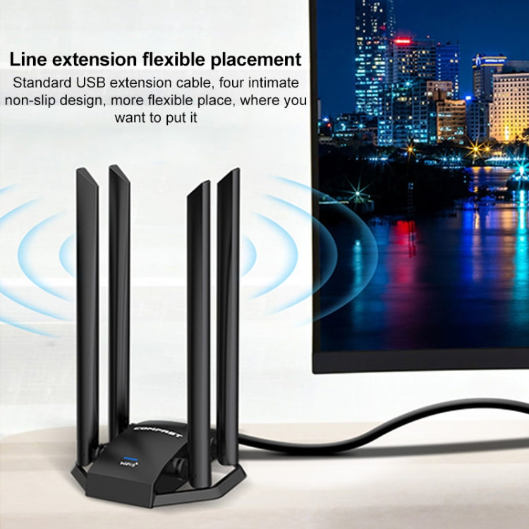 Lisslune | COMFAST CF-975AX 5400Mbps USB3.0 WiFi6 Dual Frequency Free Driver Network Adapter