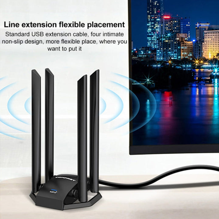 Lisslune | COMFAST CF-975AX 5400Mbps USB3.0 WiFi6 Dual Frequency Free Driver Network Adapter