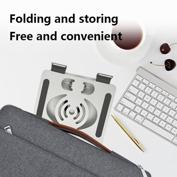 Lisslune | L-14 Aluminum alloy folding rotating laptop/tablet stand (Gray)