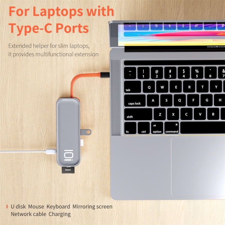 Lisslune | ROCK TR01 10 In 1 Type-C / USB-C to HDMI + VGA Multifunction Extension HUB Adapter (Silver)