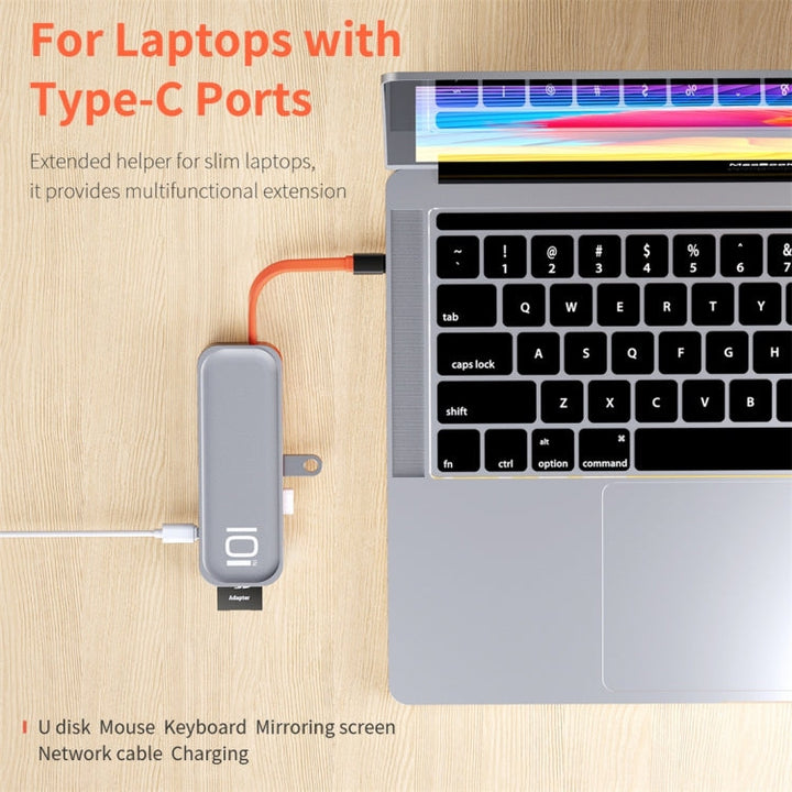 Lisslune | ROCK TR01 10 In 1 Type-C / USB-C to HDMI + VGA Multifunction Extension HUB Adapter (Silver)