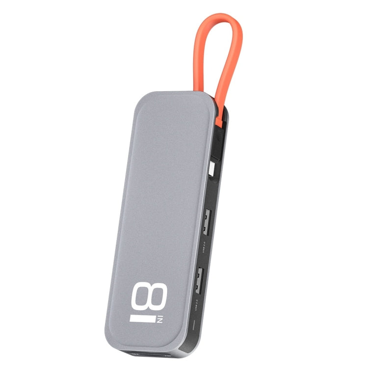 Lisslune | ROCK TR03 8 In 1 Type-C / USB-C to HDMI Multifunctional Expansion HUB Adapter (Gray)