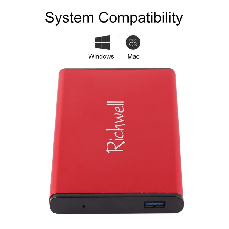 Lisslune | Richwell SATA R2-SATA-1TGB 1TB 2.5 Inch USB3.0 Super Speed Interface Mobile Hard Drive (Red)