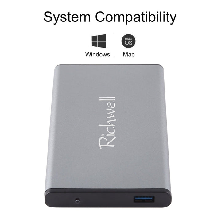 Lisslune | Richwell SATA R2-SATA-160GB 160GB 2.5 inch USB3.0 Super Speed interface Mobile Hard Drive (Gray)