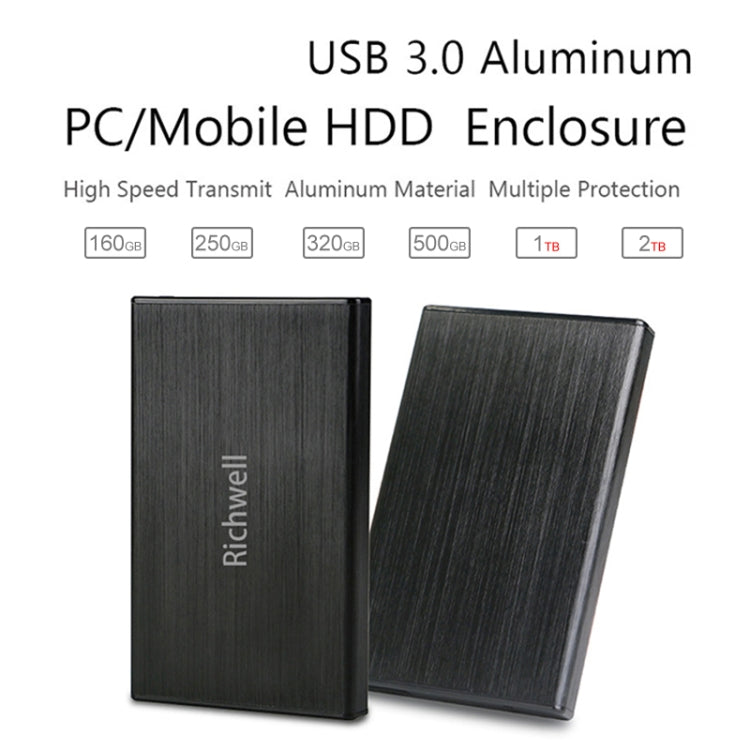 Lisslune | Richwell SATA R23-SATA-160GB 160GB 2.5 inch USB3.0 interface mobile hard drive (Black)