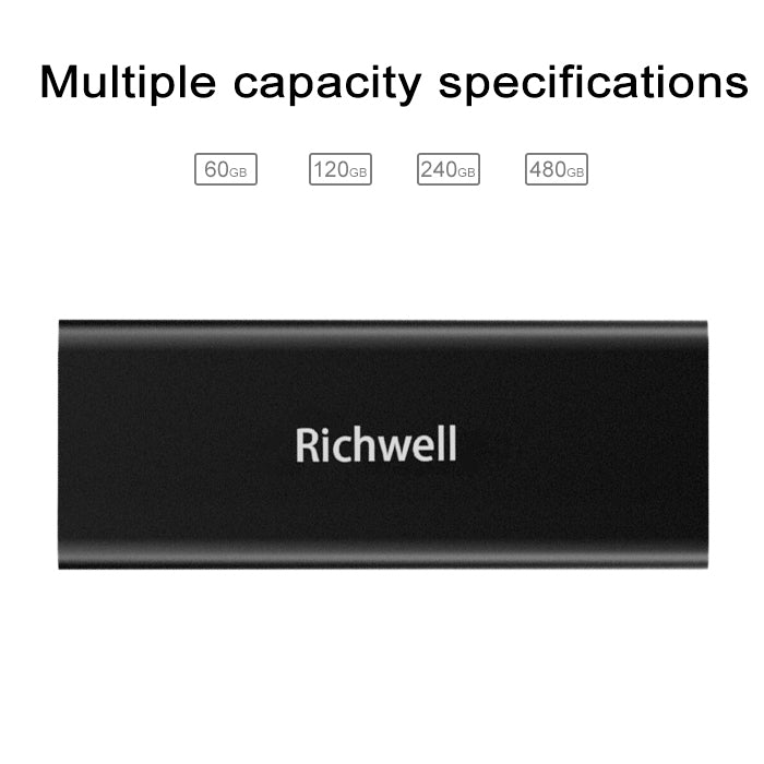 Lisslune | Richwell SSD R280-SSD-60GB 60GB Mobile Hard Drive Storage for Desktop PC (Black)