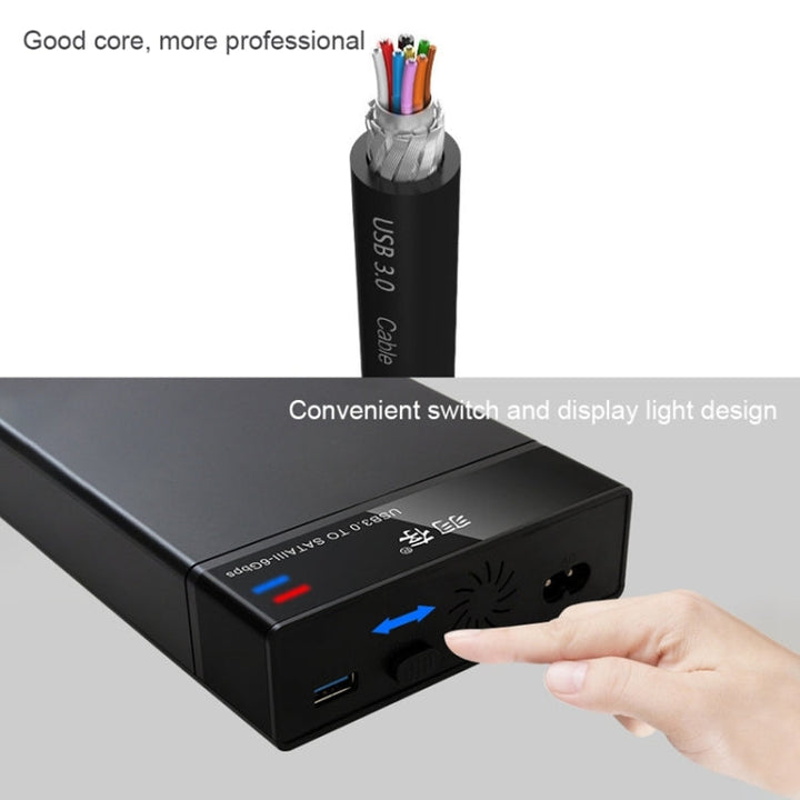 Lisslune | Universal SATA 2.5 / 3.5 Inch USB3.0 Interface External Solid State Drive Enclosure for Laptops / Desktop Computers, The maximum supported capacity: 10TB