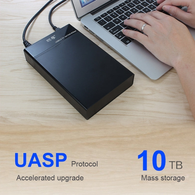Lisslune | Universal SATA 2.5 / 3.5 Inch USB3.0 Interface External Solid State Drive Enclosure for Laptops / Desktop Computers, The maximum supported capacity: 10TB