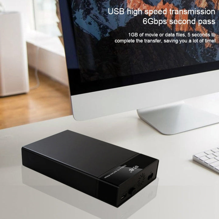 Lisslune | Universal SATA 2.5 / 3.5 Inch USB3.0 Interface External Solid State Drive Enclosure for Laptops / Desktop Computers, The maximum supported capacity: 10TB