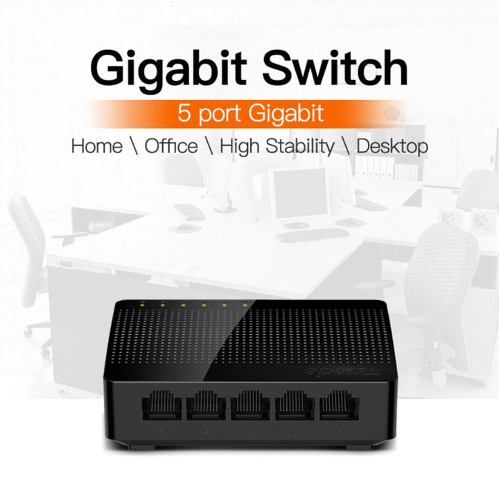 Lisslune | Tenda SG105 Mini 5 Ports 1000Mpbs Fast Gigabit Ethernet Network Switch LAN HUB