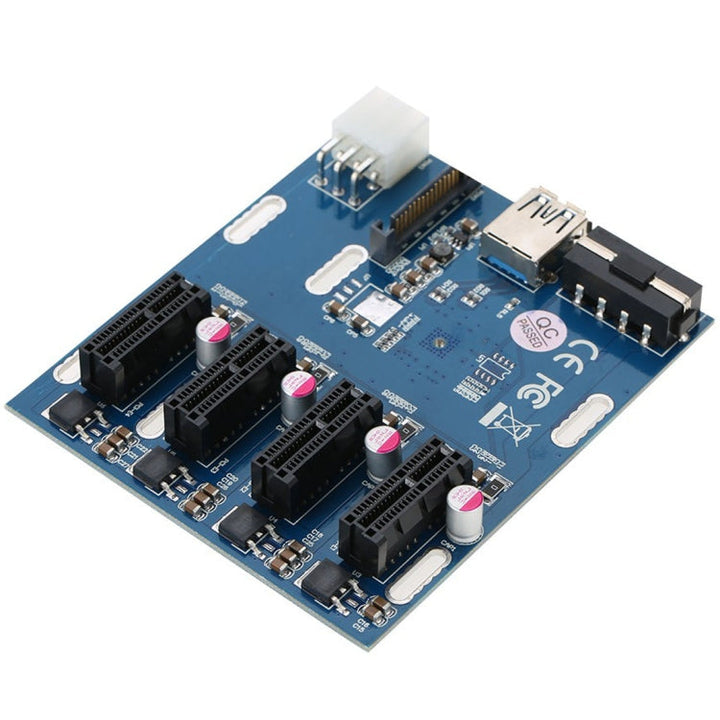 Lisslune | PCI-E to PCI-E Converter Card 1 to 4 1 X Express Card with 4 Ports PCI-E Slots