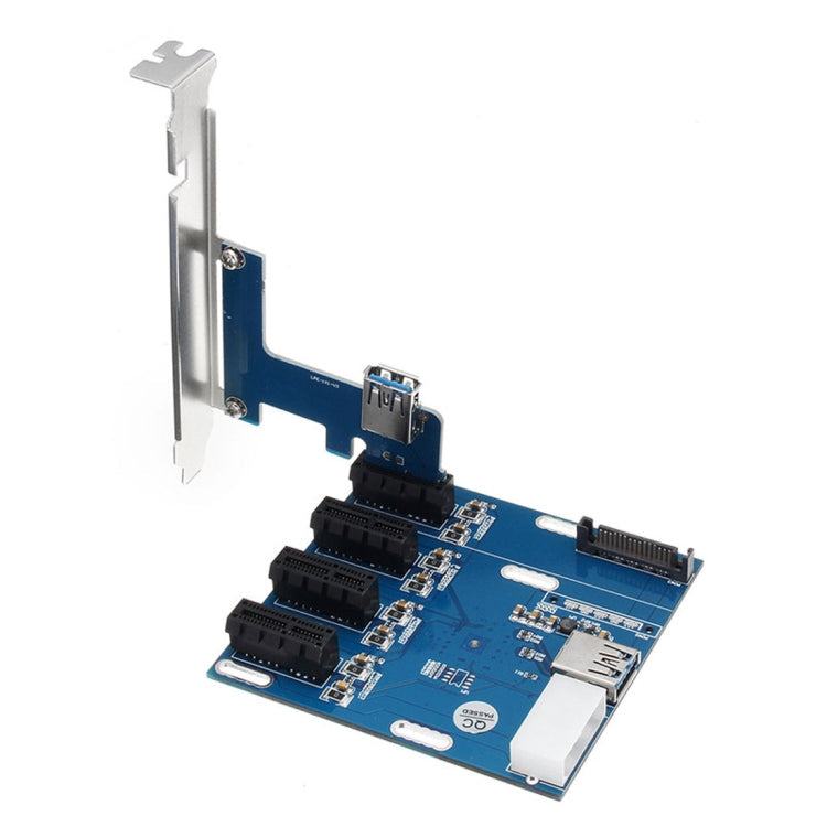 Lisslune | PCI-E to PCI-E Converter Card 1 to 4 1 X Express Card with 4 Ports PCI-E Slots