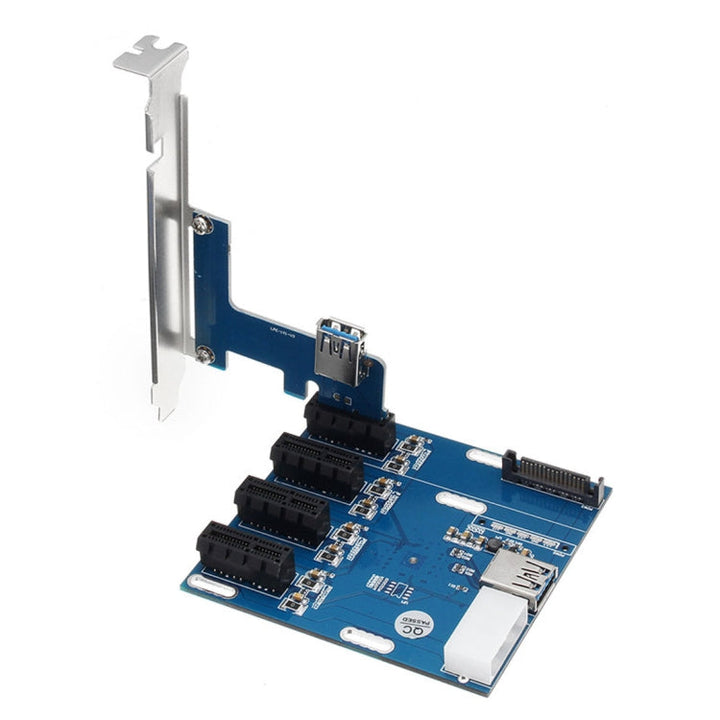 Lisslune | PCI-E to PCI-E Converter Card 1 to 4 1 X Express Card with 4 Ports PCI-E Slots