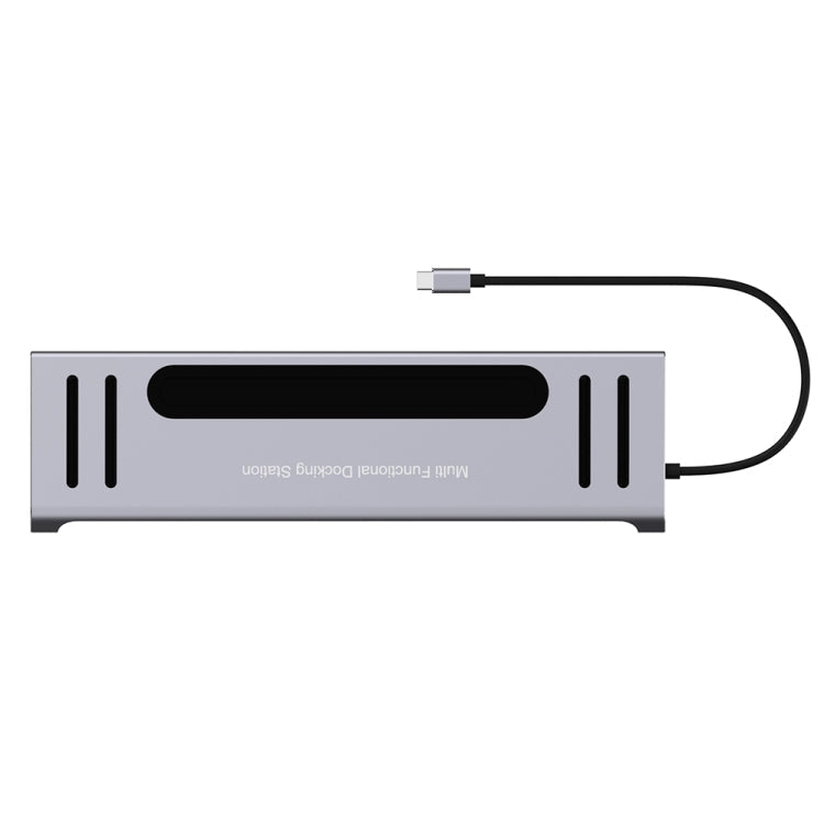 Lisslune | Onten 9199 12 in 1 USB-C / Type-C to USB-C / Type-C + TF / SD card slot + RJ45 + 3.5 mm audio + PD USB-C / Type-C charging + 2 HDMI + 4 USB 3.0 ports multifunctional HUB converter docking station