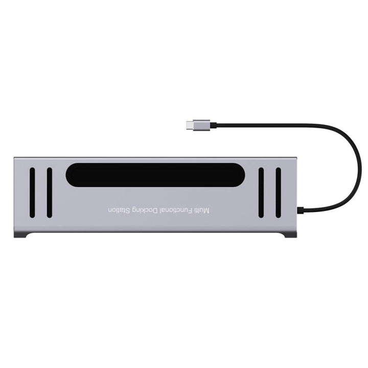 Lisslune | Onten 9199 12 in 1 USB-C / Type-C to USB-C / Type-C + TF / SD card slot + RJ45 + 3.5 mm audio + PD USB-C / Type-C charging + 2 HDMI + 4 USB 3.0 ports multifunctional HUB converter docking station