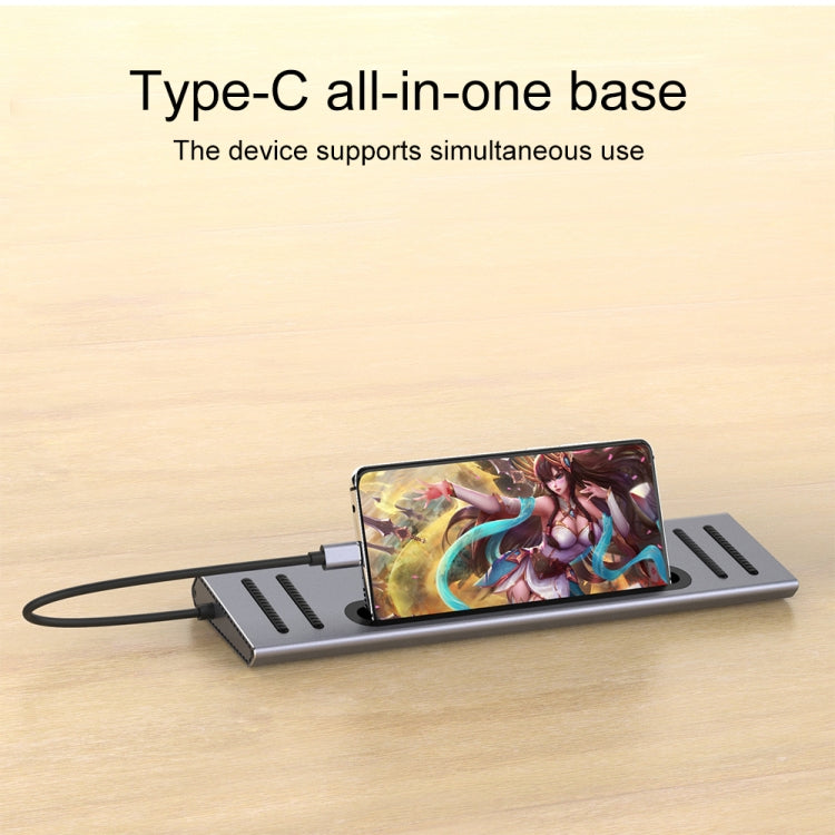 Lisslune | Onten 9199 12 in 1 USB-C / Type-C to USB-C / Type-C + TF / SD card slot + RJ45 + 3.5 mm audio + PD USB-C / Type-C charging + 2 HDMI + 4 USB 3.0 ports multifunctional HUB converter docking station