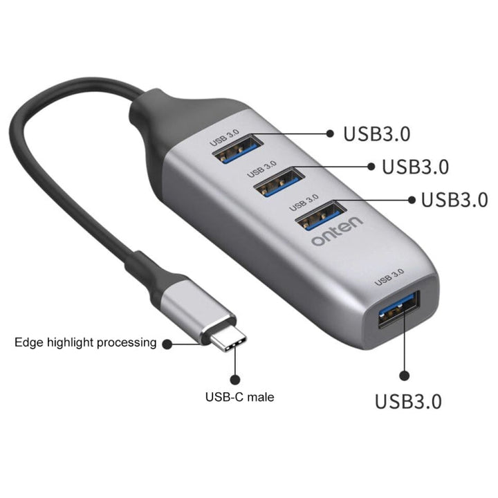 Lisslune | Onten 95118U 4 in 1 USB-C / Type-C to 4 USB 3.0 Ports Multifunctional HUB Converter Docking Station