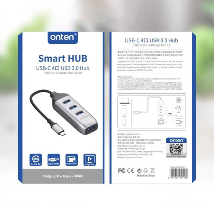 Lisslune | Onten 95118U 4 in 1 USB-C / Type-C to 4 USB 3.0 Ports Multifunctional HUB Converter Docking Station