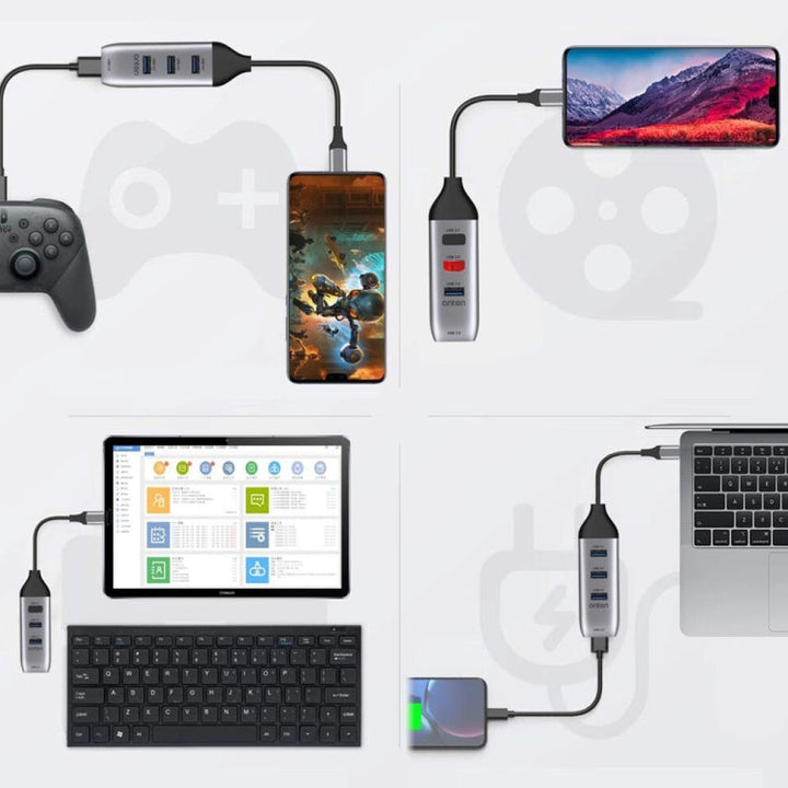 Lisslune | Onten 95118U 4 in 1 USB-C / Type-C to 4 USB 3.0 Ports Multifunctional HUB Converter Docking Station