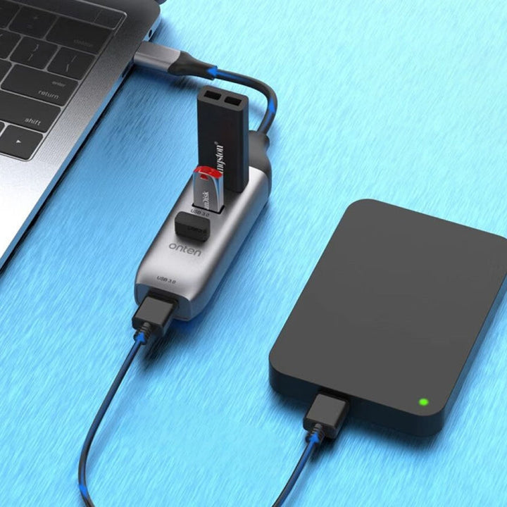 Lisslune | Onten 95118U 4 in 1 USB-C / Type-C to 4 USB 3.0 Ports Multifunctional HUB Converter Docking Station