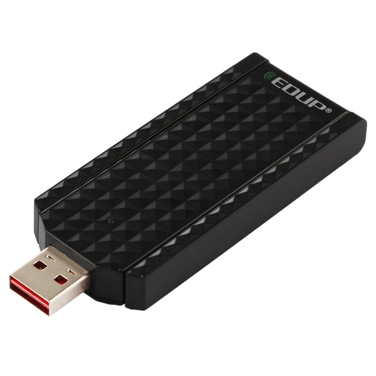 Lisslune | EDUP EP-AC1625 600Mbps 2.4G / 5.8GHz Dual Band Wireless 11AC USB 2.0 Adapter Network Card with 2 Antennas for Laptop / PC (Black)