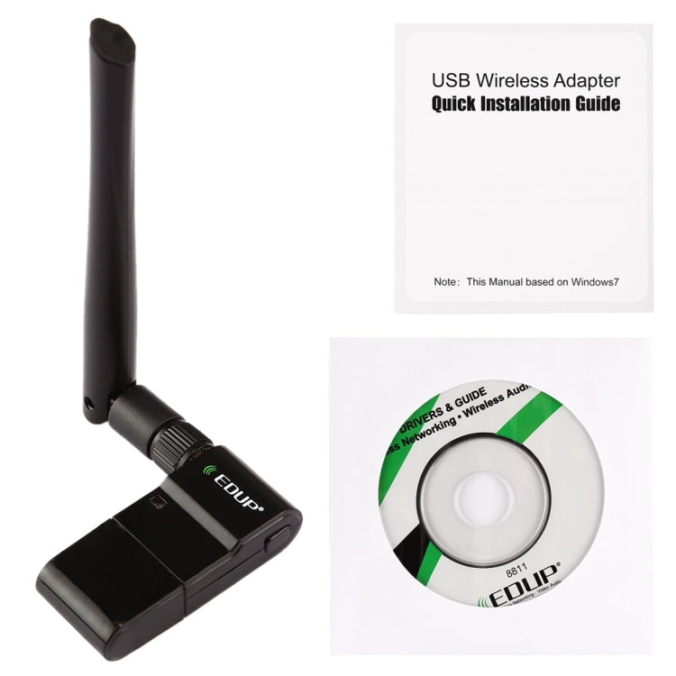 Lisslune | EDUP EP-AC1635 600Mbps Dual Band Wireless 11AC USB Ethernet Adapter 2dBi Antenna for Laptop / PC (Black)